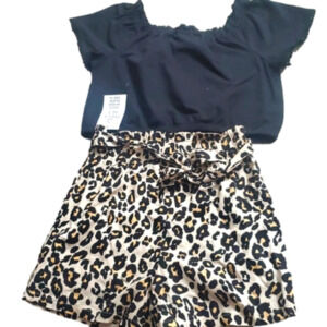 RARE Editions 2pc set black Top & Shorts nwt